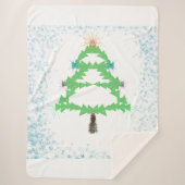 Sparkling Christmas Tree Sherpa Blanket Deken (Voorkant)