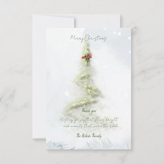 Sparkling Christmas Tree thank you card Bedankkaart (Voorkant)