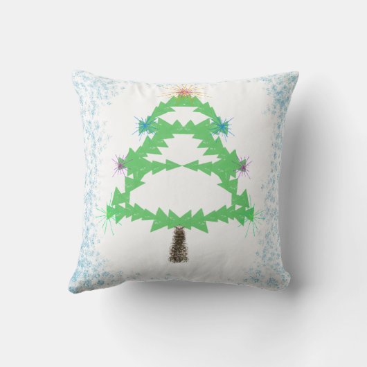 Sparkling Christmas Tree Throw Cushion Kussen (Achterkant)