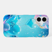Sparkling Crystal Hearts and Bubbles Phone Case iPhone 16 Hoesje (Achterkant horizontaal)