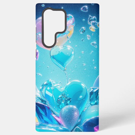 Sparkling Crystal Hearts and Bubbles Phone Case Samsung Galaxy Hoesje (Achterkant)