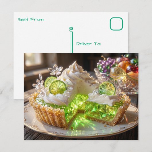 Sparkling Crystal Key Lime Pie Briefkaart (Voorkant / Achterkant)