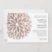 Sparkling Dahlia | Zwart en Blush Roze Bruiloft Kaart (Voorkant)