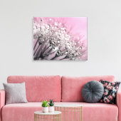 Sparkling Dew Paardenbloem Katoen Snoep Roze Canvas Afdruk (Insitu (Woonkamer))