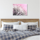 Sparkling Dew Paardenbloem Katoen Snoep Roze Canvas Afdruk (Insitu (Slaapkamer))