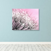 Sparkling Dew Paardenbloem Katoen Snoep Roze Canvas Afdruk (Insitu (Houten vloer))