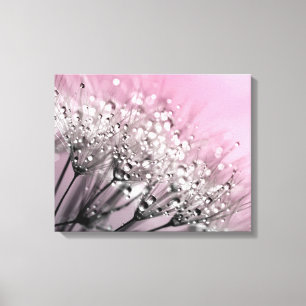 Sparkling Dew Paardenbloem Katoen Snoep Roze Canvas Afdruk