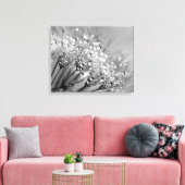 Sparkling Dew paardenbloem zilveren grijze achterg Canvas Afdruk (Insitu (Woonkamer))