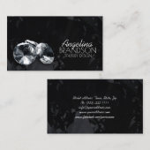 Sparkling Diamond Jewellery Designer Zwarte Kaart Visitekaartje (Voorkant / Achterkant)