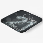 Sparkling Diamond Number op Black 21st Birthday Papieren Bordje (Gebogen)