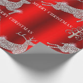 Sparkling Diamond Rendier Rode Kerstmis Cadeaupapier (Hoek)