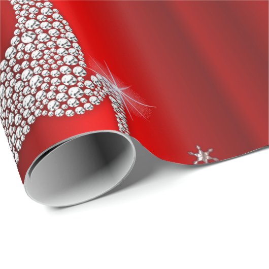 Sparkling Diamond Rendier Rode Kerstmis Cadeaupapier (Rol Hoek)