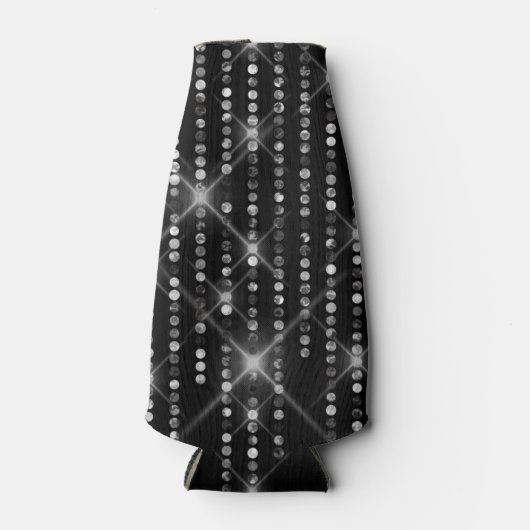 Sparkling Diamonds on Black Flesjeskoeler (Voorkant)