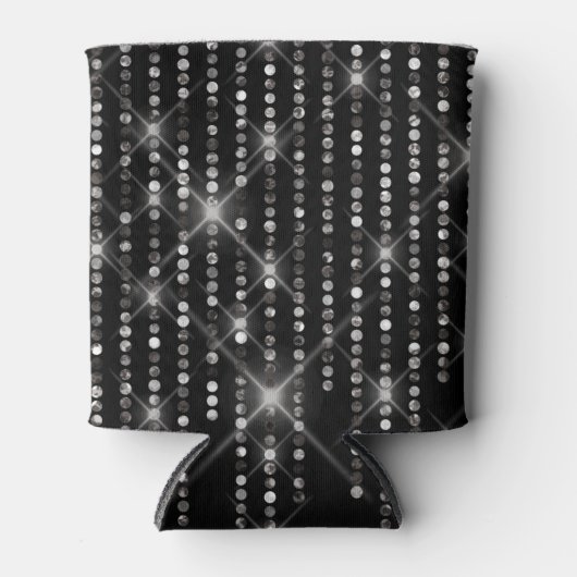 Sparkling Diamonds op Zwart Blikjeskoeler (Voorkant)