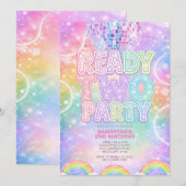Sparkling Disco Bal Pastel Regenboog Tweede Verjaa Kaart (Voorkant / Achterkant)