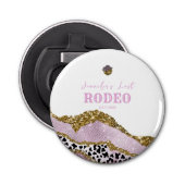 Sparkling Disco cowgirl Bachelorette, gouden glitt Button Flesopener (Voorkant)