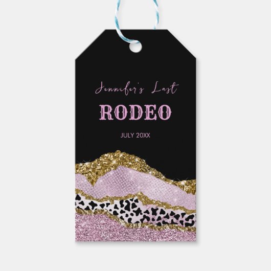 Sparkling Disco cowgirl Bachelorette, gouden glitt Cadeaulabel (Voorkant)