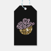 Sparkling Disco cowgirl Bachelorette, gouden glitt Cadeaulabel (Achterkant)