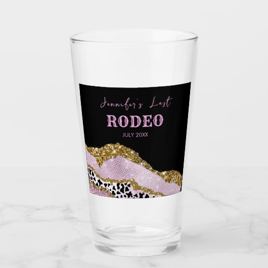 Sparkling Disco cowgirl Bachelorette, gouden glitt Glas (Voorkant)
