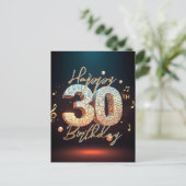 Sparkling Disco Dance 30ste verjaardag Briefkaart (Staand voorkant)