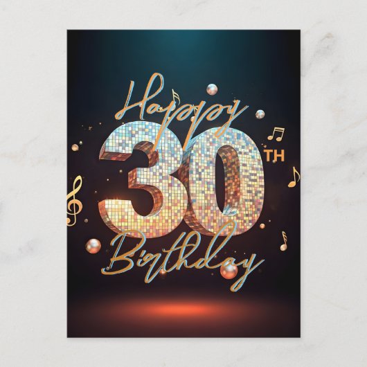 Sparkling Disco Dance 30ste verjaardag Briefkaart (Voorkant)