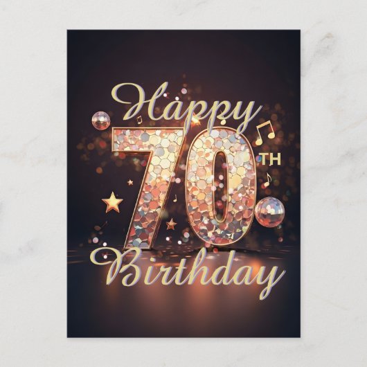 Sparkling Disco Dance 70ste verjaardag Briefkaart (Voorkant)