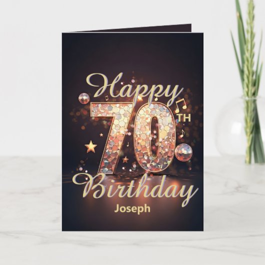 Sparkling Disco Dance 70ste verjaardag Kaart (Voorkant)