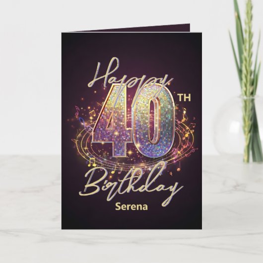 Sparkling Disco Mozaïek 40e verjaardag Kaart (Voorkant)
