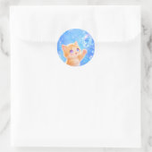 Sparkling Dreams: Kitten & Blue Gems Ronde Sticker (Tas)