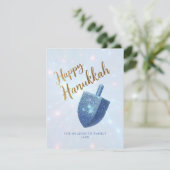 Sparkling Dreidel Hanukkah Holiday Kaart (Staand voorkant)