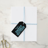 Sparkling Edge Blauw Glitter Look Sweet 16 Cadeaulabel (Met Touw)