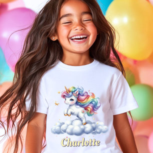 Sparkling eenhoorn magische wolk naam t-shirt