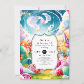 Sparkling Eenvoudige Candyland Verjaardag Kaart (Voorkant)