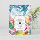 Sparkling Eenvoudige Candyland Verjaardag Kaart (Staand voorkant)