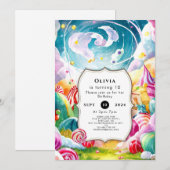 Sparkling Eenvoudige Candyland Verjaardag Kaart (Voorkant / Achterkant)