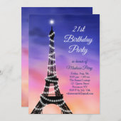 Sparkling Eiffeltoren Zonsondergang 21e verjaardag Kaart (Voorkant / Achterkant)