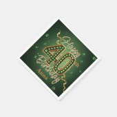 Sparkling Emerald Green and Gold 40th Birthday Servet (Hoek)