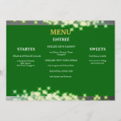 Sparkling Emerald Green Quinceañera Spaans Menu (Achterkant)
