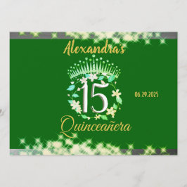 Sparkling Emerald Green Quinceañera Spaans Menu
