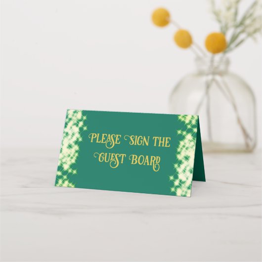 Sparkling Emerald Green Quinceañera Spaans Plaatskaartje (Achterkant)