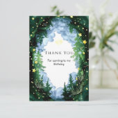 Sparkling Enchanted Woodland Verjaardag Bedankkaart (Staand voorkant)