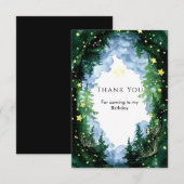 Sparkling Enchanted Woodland Verjaardag Bedankkaart (Voorkant / Achterkant)
