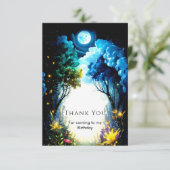 Sparkling Enchantment Woodland Verjaardag Bedankkaart (Staand voorkant)