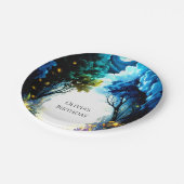 Sparkling Enchantment Woodland Verjaardag Papieren Bordje (Gekanteld)