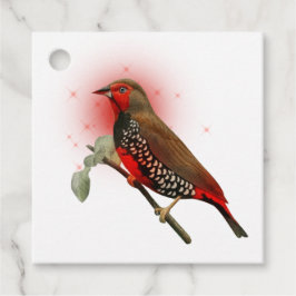 Sparkling Fantasy Red Bird Bedankjes Labels