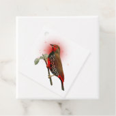 Sparkling Fantasy Red Bird Bedankjes Labels (In situ)
