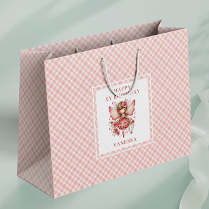 Sparkling Feeënmeisje Blush Bloemen Verjaardagscad Groot Cadeauzakje