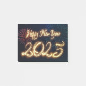 Sparkling Fireworks Gelukkig Nieuwjaar 2025 Post-it® Notes (Voorkant)