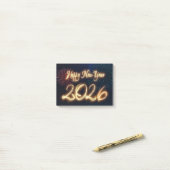 Sparkling Fireworks Happy New Year 2026 Post-it® Notes (Op bureau)