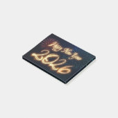 Sparkling Fireworks Happy New Year 2026 Post-it® Notes (Schuin)